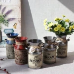 hot sell zinc metal flower pots & planters with decoration for plants