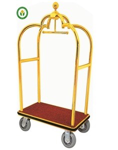 Hotel Luggage Cart Luggage Trolley Baggage Trolley/bellman cart,crown golden luggage trolley