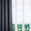 Hotel Polyester Dark Grey Tape Sunscreen Blackout Sliding Panel Window Double Curtains With Valances