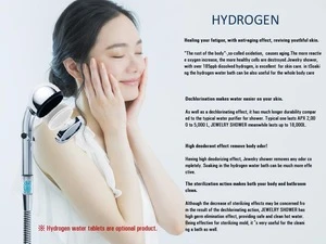 Hydrogen Water Shower Head, Jewelry Shower made in Japan. Low MOQ, OEM available.