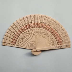 [I AM YOUR FANS] WEDDING Occasion and wedding decor and home decor used wedding wooden fan with flowet in natural color