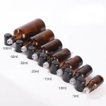 IMIROOTREE 15ml 30ml amber frosted glass perfume bottle, essential oil roll-on  30ml glass bottle with cap