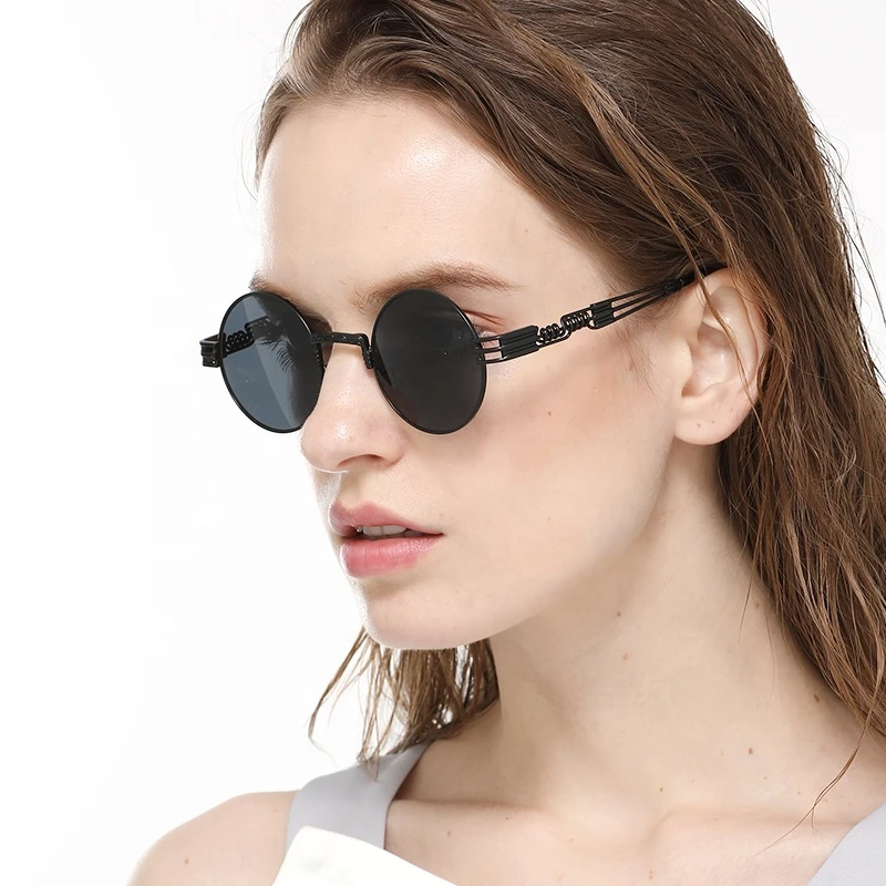 In Stock Fashion Metal Steampunk OEM Women Wholesale Men lentes de sol Sun Glasses Eyewear Polarized Sunglasses 2680P