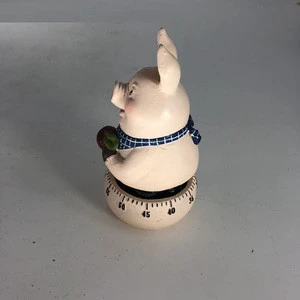 Indoor Home Table Customs Made Cut Pig Polyresin Kitchen Timer