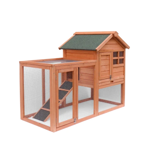 Indoor Outdoor Large  Wooden Pet House Rabbit Hutch for 2 rabbits Home Free Shipping