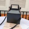 Ins 2021 New Geometric Square Box Genuine Leather Bag  Acrylic Chain Shoulder Bags For Women