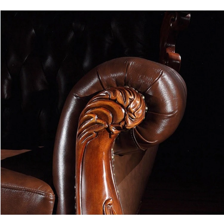 Italian modern leather sofa set designs living room furniture WA678