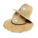 JAKIJAYI Natural Grass Child Summer Surf sun Lifeguard Safari hats Kids Straw Hat