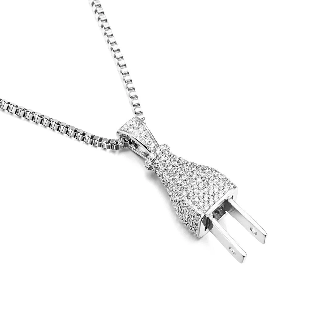 JASEN JEWELRY 925 Sterling silver diamond jewel plug pendant or fashion cubic zirconia charm jewellery pendant