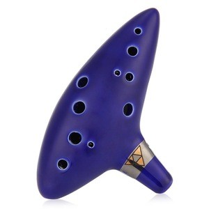 Key Type Musical Instruments Blue Flute 12 Holes Ocarina Ceramic Cera Alto C Legend of Zelda Ocarina Flute Instrument