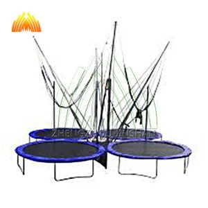 kids outdoor exercise equipment bungee jumping rectangular trampoline