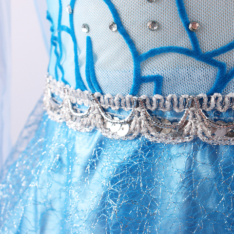 Girls Elsa Snow Queen Costume - Princess Dress With Sequins For Halloween, Birthday Party & Cosplay - View #6