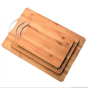 Kitchen Bamboo Beechg Wooden Ironwood Cutting Board Chopping Block with Stainless Steel Tray