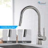 Kitchen Faucet with Pull Down Sprayer, Brass Modern Kitchen Sink Faucet Single Handle with Dual Function