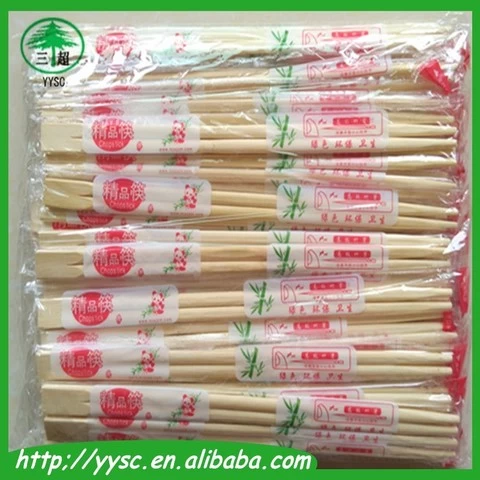 Kitchen Tableware Disposable Bamboo Chopsticks with Plastic Wrapper
