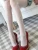 Korean Cored Silk Spring and Summer Tattoo Jacquard Stockings Women Thin Pantyhose Black and white Anti-snaking Silk