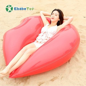 Lady PCV Inflatable Adult Big Red Lip Inflatable Swim Ring for Adults hot sell summer inflatable lip ring Swim Rings
