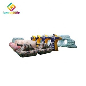 Lanao new customized design 17pcs  printing pvc air paintball laser tag arena inflatable paintball bunker for sale