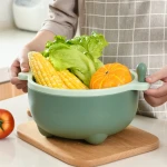 Large Salad spinner vegetable washer with bowl, Washer and dryer- easy water drain system and compact storage