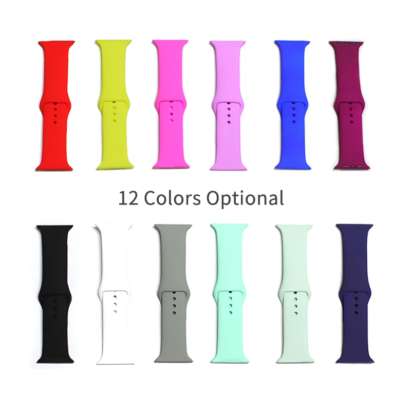 laser and printing Silicone sport band dual layer band for Apple Watch Strap