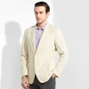 Latest pant coat 2 buttons notch lapel male spring slim fit fused workmanship solid white suit
