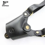 Leather Undercover Shoulder Holster Rig with Pistol & Handcuff Holster for China M92 Custom G17/19/26 Colts M1911/Taurus PT111