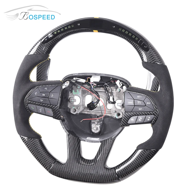 LED display regular carbon fiber steering wheel  for Dodge challenger SRT