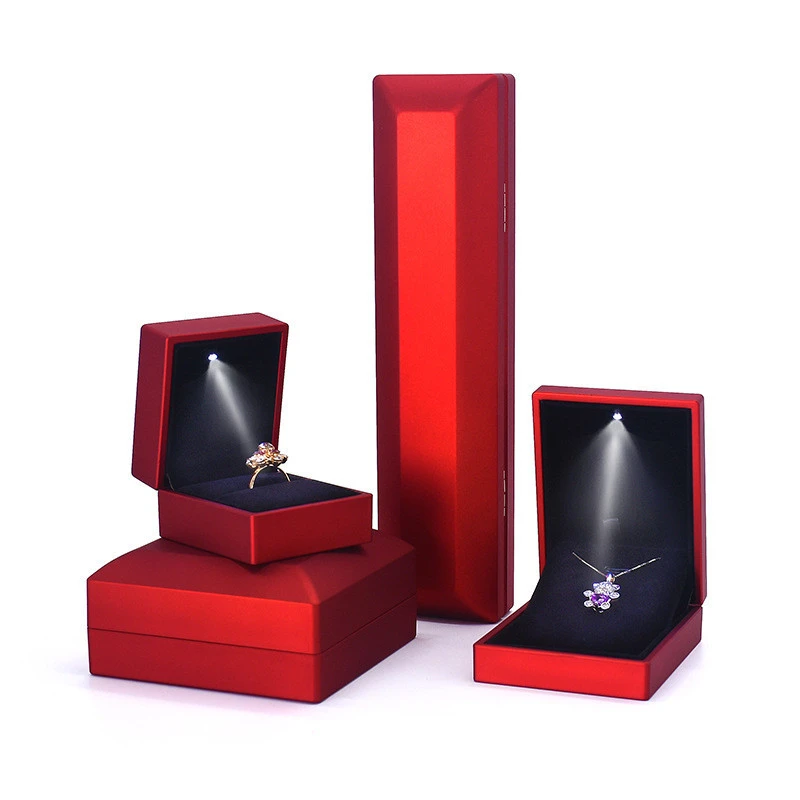 LED Jewelry box Wedding Ring Boxes with LED Light