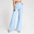 Import Light blue structured flared trousers with side entry pockets and concealed zip fly fastening from China