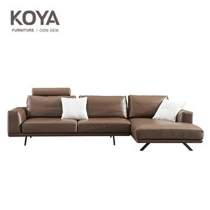Living room couch Italian Genuine Leather corner Sofa