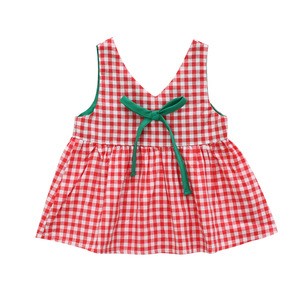 Lovely plaid one-piece 1-3-year old baby girl dress sleeveless romper baby girl skirt