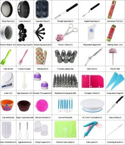 Low MOQ 223 PCS and More Than 100 PCS Complete Cake Baking Supplies Kit Cake Stand Turntable Cake Decorating Tools Set