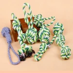 Manufacturer wholesale OEM custom logo 6 pack bite resistance green durable rope ball set pet dog rope toys