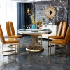 Marble dining table and chair combination round dining table with turntable