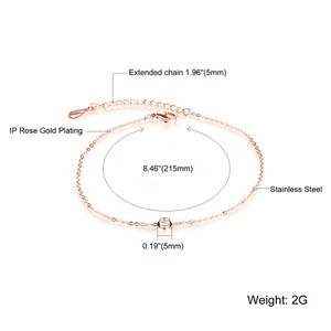 Marlary New Arrival Rose Gold Plated Ankle Foot Bracelet Body Jewelry , Girls Fashion Anklets, Stainless Steel Anklet