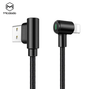 Mcdodo 2018 hot selling  90 degree angle  design, 8 pins usb charging  data cable for new iPhone X/8 plus/8/7 plus/7