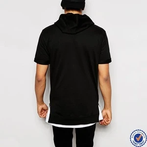 mens clothes 2015 cheap blank short sleeves long hoodies with no labels wholesale