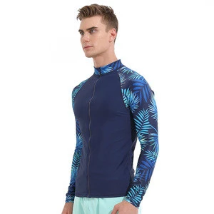 Mens Long Sleeve Quick Dry UV Protection Rash Guard for Surfing and Snorkeling