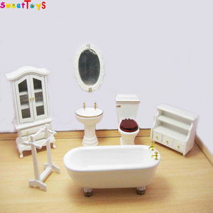 Mini dolls house furniture bathroom set