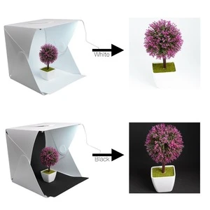 Mini Folding Studio Soft Box With LED Light Black White Background Photo Studio Accessories to taking a picture for menu