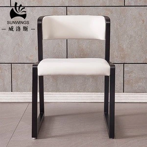 Modern Best Price Stackable Black PU Leather Restaurant Dining Chair