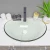 Modern elegant clear tempered glass wash basin round shape bathroom sinks counter top washbasin in hotel