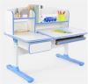 Modern height adjustable blue and pink kid desk and chair furniture set