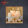 Modern LED Light Candle And Stone Glitter Print Frame Canvas Printing Wall light up Led  Painting Canvas