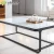 Import Modern Luxury European Furniture Black Double-deck Square Metal Legs Glass Coffee Table from China