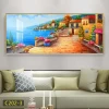 Modern Mediterranean landscape wall decoration painting living room crystal porcelain painting
