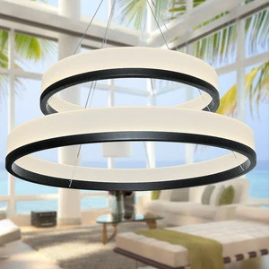 Modern two-ring decorative acrylic LED chandelier fresh design