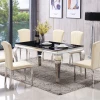 Modern Urban Style Home Kitchen Armless Side Chair with Stainless Steel Legs Living Room Chairs Set