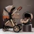 Import Multi-functional 3 in 1 Baby Stroller High landscape Can Sit Reclining Light Folding Two-way Eggshell design Baby Stroller from China
