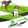 Multifunctional Dog Rope Toys Puppy Toy Walking While Leashing Dog Tie Out Stake Tug of War Pull Rope Ball
